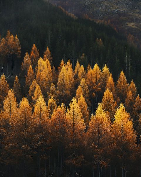 Romantischer Herbstwald von fernlichtsicht