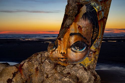 graffiti kunst op het strand