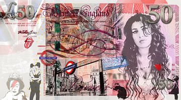 Amy Winehouse 50-Pfund-Note von Rene Ladenius Digital Art
