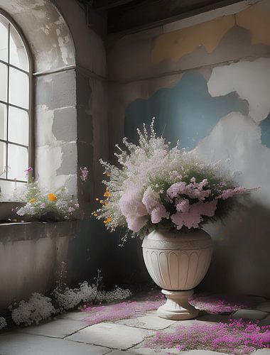 Romantische vaas met bloemen