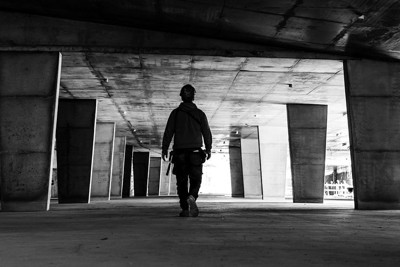 Ouvrier de construction sur le chantier par Lieven Tomme