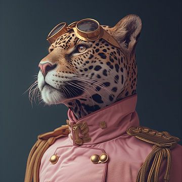 Pink Army Jaguar van Rene Ladenius Digital Art