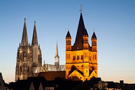 Cologne Cathedral with church Gross Sankt Martin by Torsten Krüger