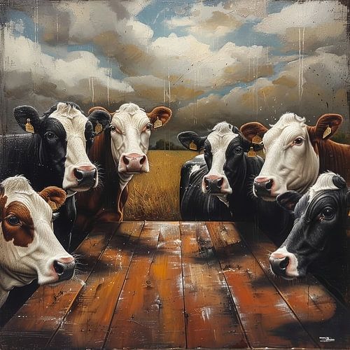 vache de ferme abstraite