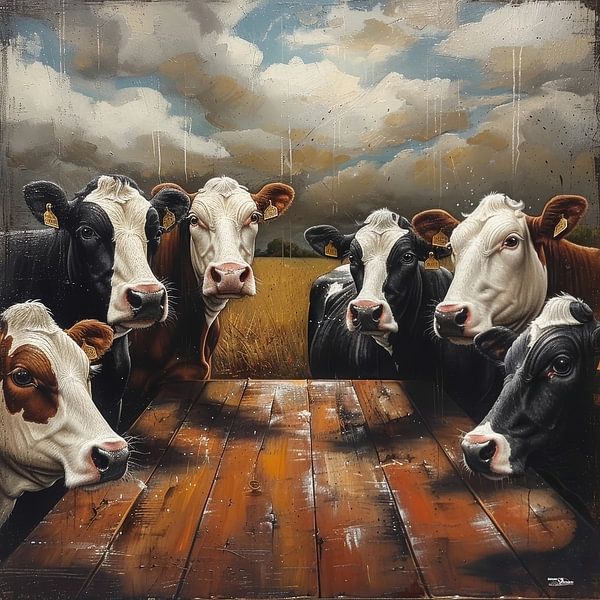 abstract farm cow by Gelissen Artworks