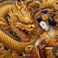 Woman with the golden dragon