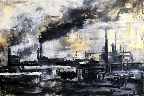 Industriële elementen in zwart en goud