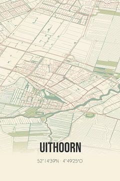 Vintage landkaart van Uithoorn (Noord-Holland) van MijnStadsPoster