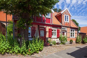 Oude stad met vakwerkhuis, Luebeck-Travemuende, Sleeswijk-Holstein, Duitsland, Europa