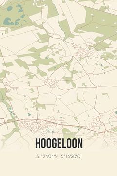 Vintage landkaart van Hoogeloon (Noord-Brabant) van Rezona