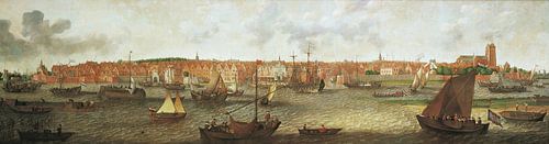 Gezicht op Dordrecht vanuit de monding van de Noord, Adam Willaerts