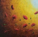Des coquelicots sous un soleil d'or II par Russell Hinckley Aperçu