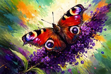 Tagpfauenauge auf Schmetterlingsstrauch