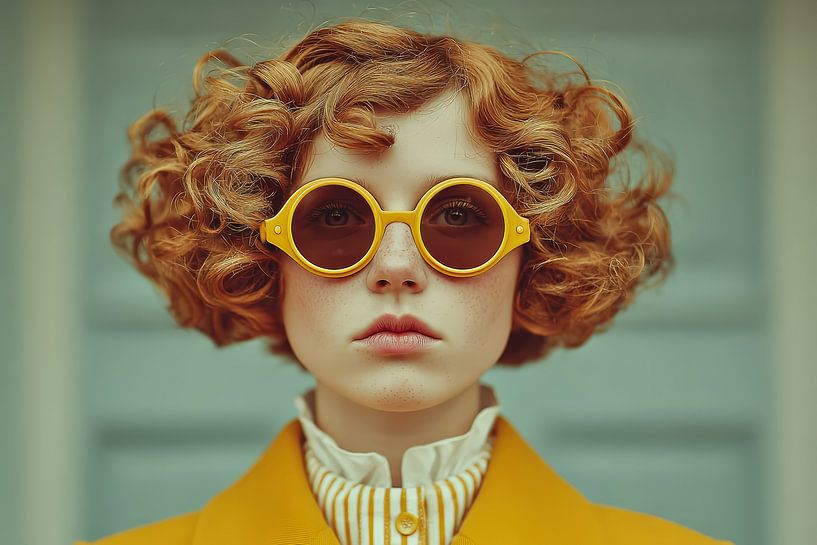 Surrealistisches Porträt Frau mit Brille von Egon Zitter