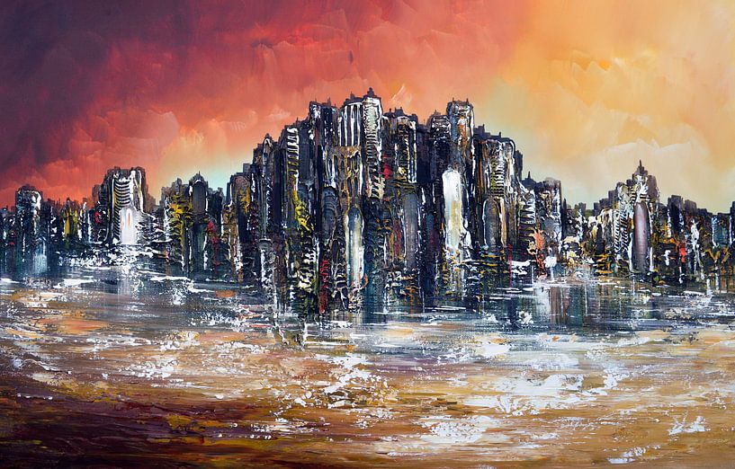 Fantasievolle Skyline von Gena Theheartofart