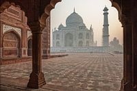 Taj Mahal right after sunrise.