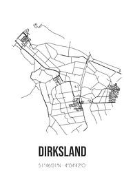 Dirksland (South Holland) | Map | Black and White by Prints of Place