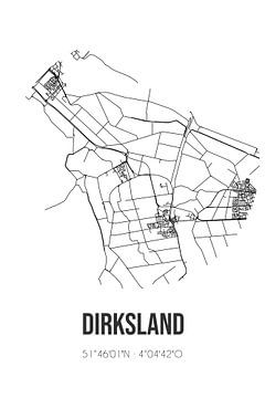 Dirksland (Zuid-Holland) | Landkaart | Zwart-wit van Rezona