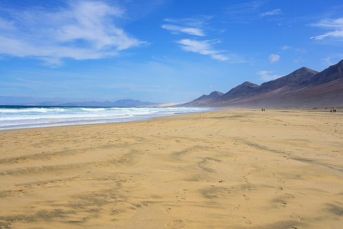 The secluded beach at Cofete on Fuerteventura