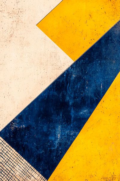 Abstrakte Geometrie in Blau und Gelb von Poster Art Shop