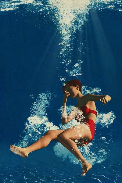 Fille plongeant dans l'eau Une peinture d'art sur Jan Keteleer