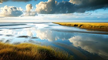 Reflexion im Wattenmeer von Vlindertuin Art