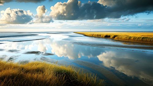 Reflection on the mud flats