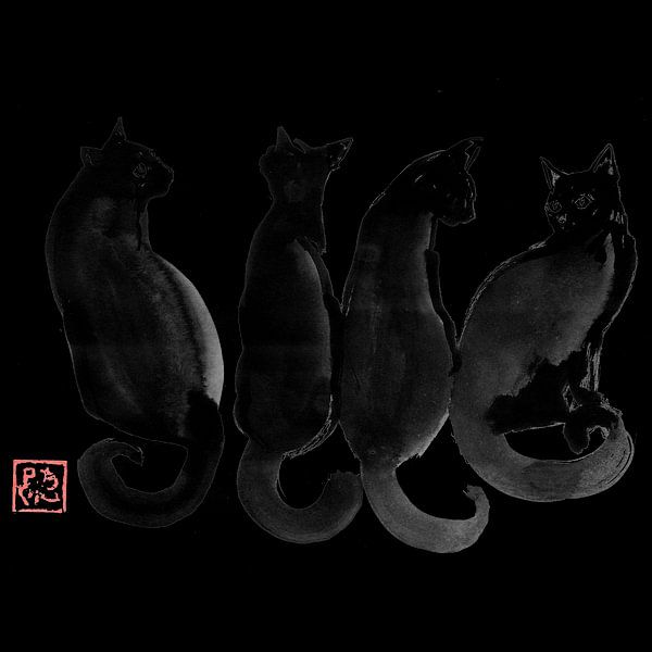 black cats by Péchane Sumie