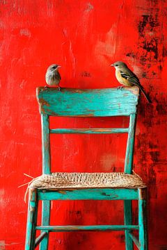 Birds on chair by Poster Art Shop