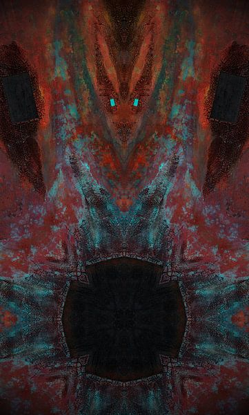 Digitale Kunst, Abstrakt, Rot, Schwarz, Türkis. von Pitkovskiy Photography|ART