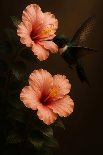 Hibiscus élégant et colibri