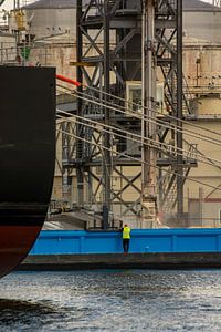 Hafenfoto Beladen von Schiffen in Amsterdam.