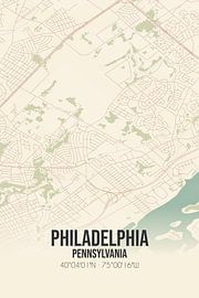 Vintage map of Philadelphia (Pennsylvania), USA. by Prints of Place