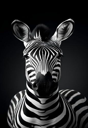 Zebra in zwart