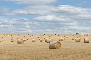 Straw bales on the field by Mark Bolijn