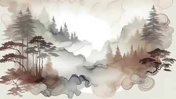 Japan Mountains - Modern Nature Expressionist by FRESH Fine Art