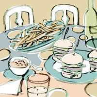 At the table