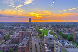 Zonsondergang  boven het Spoorpark