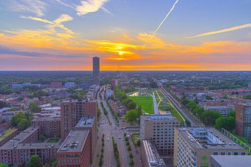 Zonsondergang  boven het Spoorpark