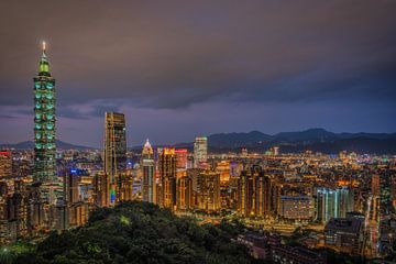 Taipei Night View van Bart Hendrix