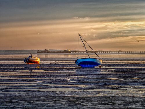 Laagwater bij Southend-on-Sea, Engeland