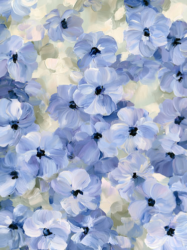Soft Blue Floral Bloom
