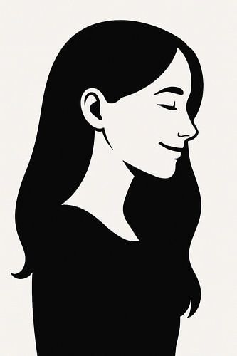 Whisper of Serenity – Monochrome Minimalist Smile