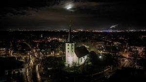 Kerk Heiloo by night van Sebastiaan van Stam Fotografie