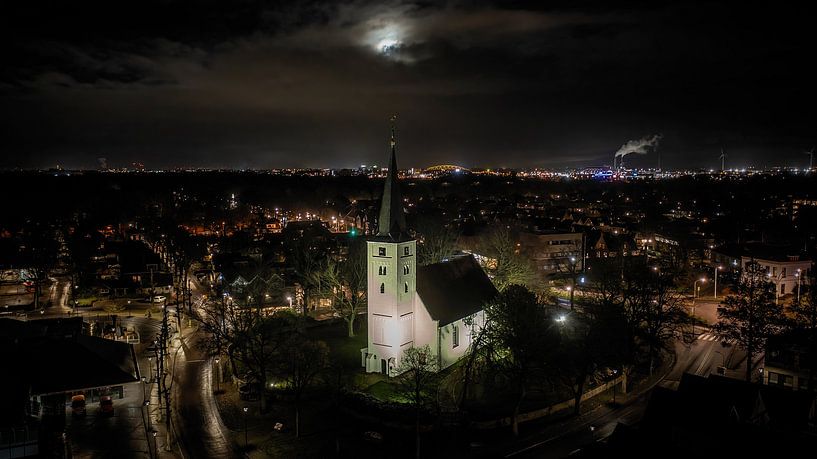 Church Heiloo by night by Sebastiaan van Stam Fotografie