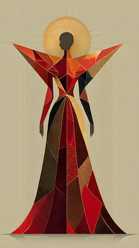 De Robijnrode Muze - Geometrische Art Deco Mode