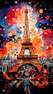 Eiffel Tower in Paris, France by Vlindertuin Art