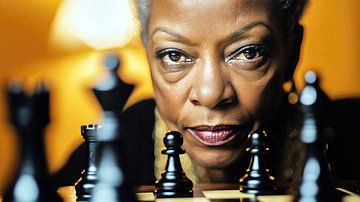 Seniorin spielt Schach von Frank Heinz