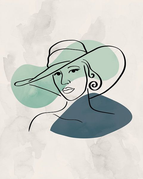 Minimalist portrait with hat