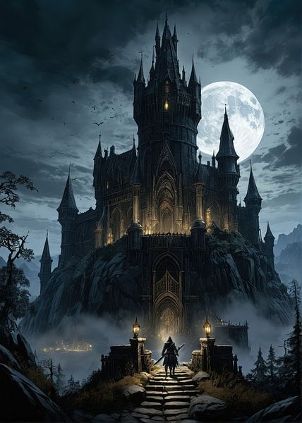 La dernière ascension vers le donjon éclairé par la lune par atiq fauzi